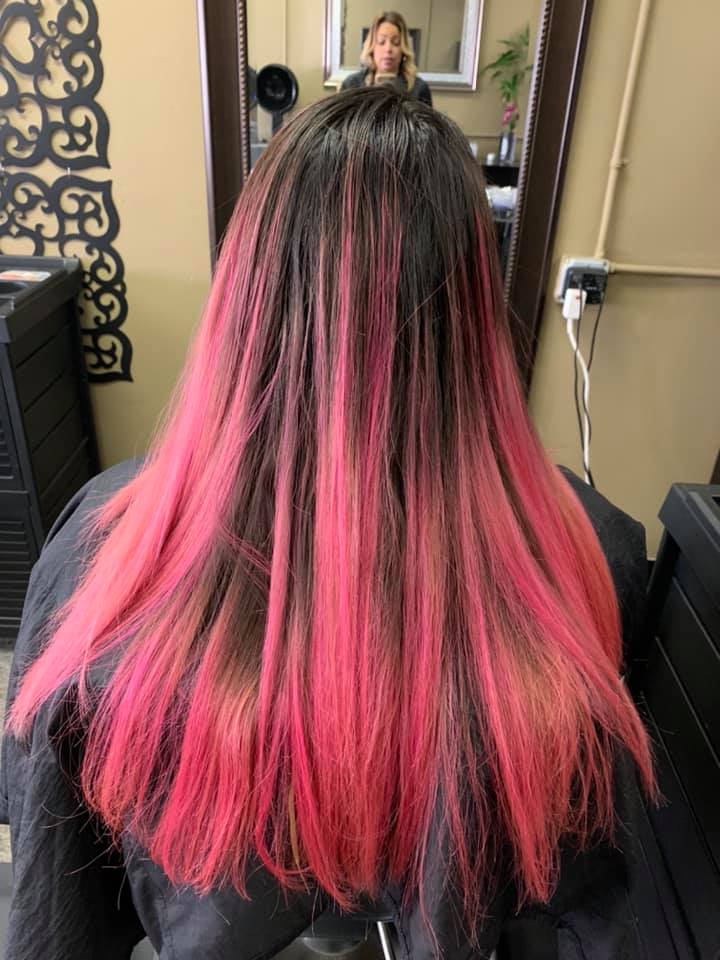 Pink highlights
